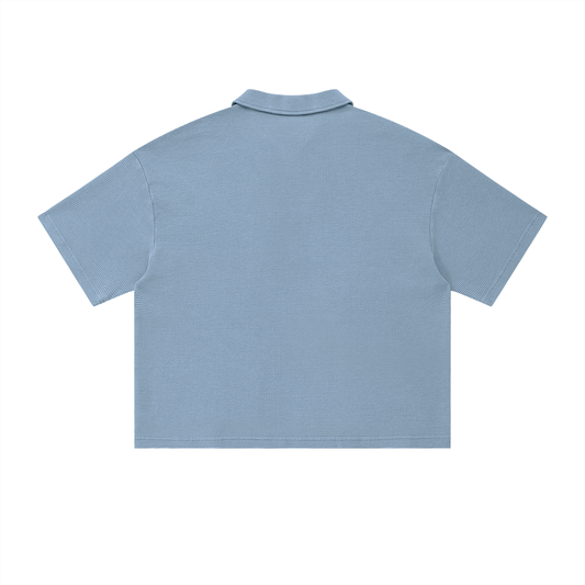 Saint Luciel Waffle Boxy Polo Shirt