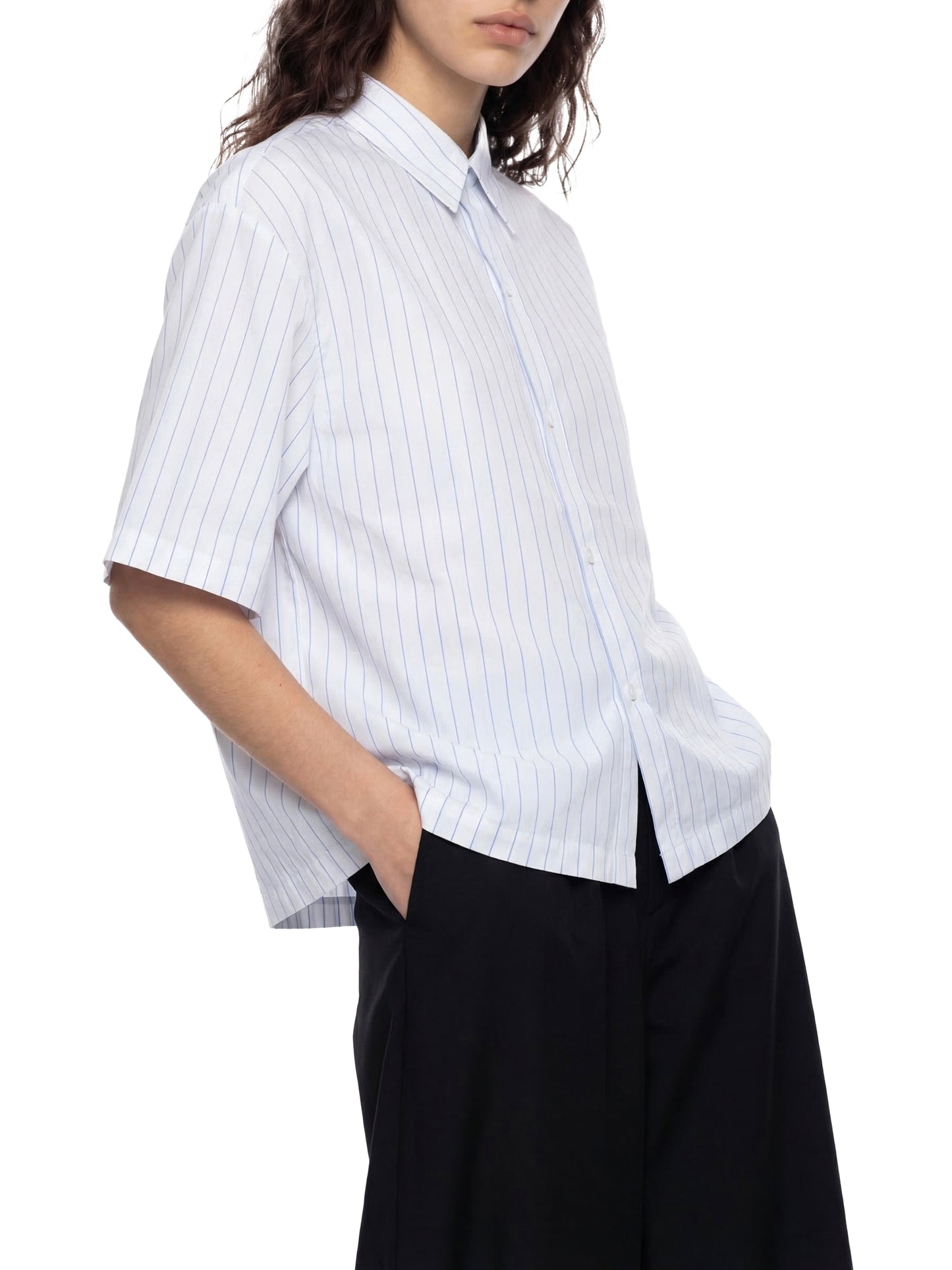 Saint Luciel (Child of God) Striped Boxy Button-Up Shirt