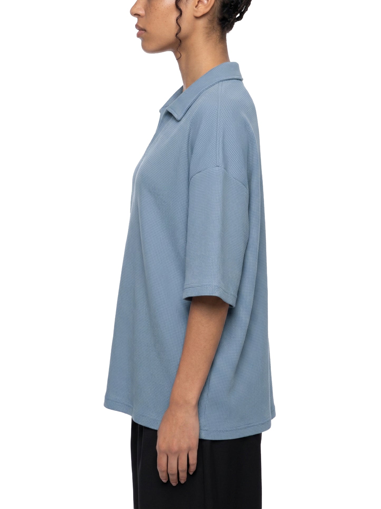 Saint Luciel Waffle Boxy Polo Shirt