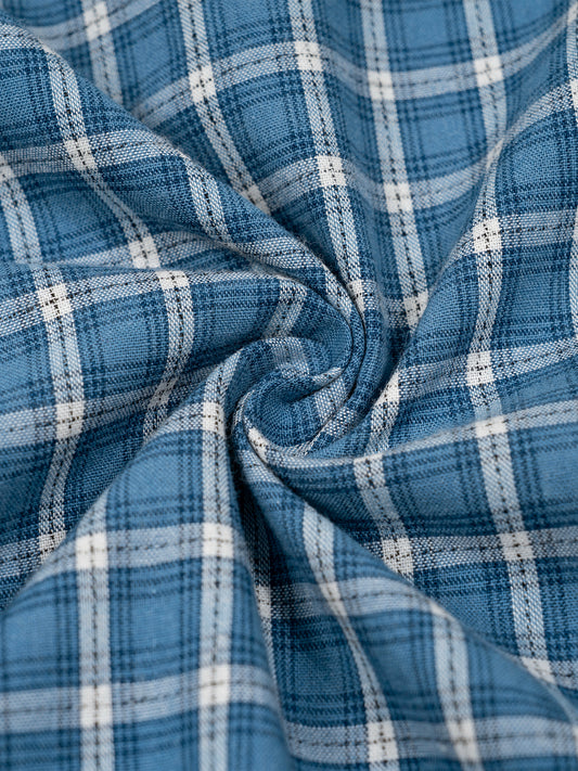 Saint Luciel Boxy Plaid Color Block Polo Shirt