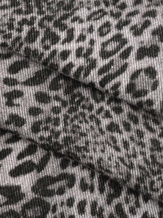 Saint Luciel Vintage Wash Leopard Wide Leg Jeans