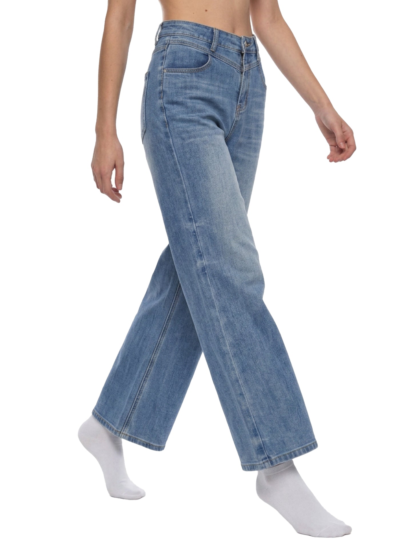 Saint Luciel Women’s Vintage Wash Wide Leg Jeans