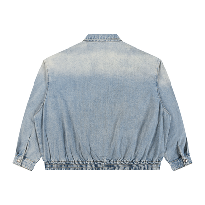 Saint Luciel Vintage Wash Full-Zip Denim Jacket