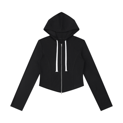Saint Luciel Slim Cropped Full Zip Hoodie