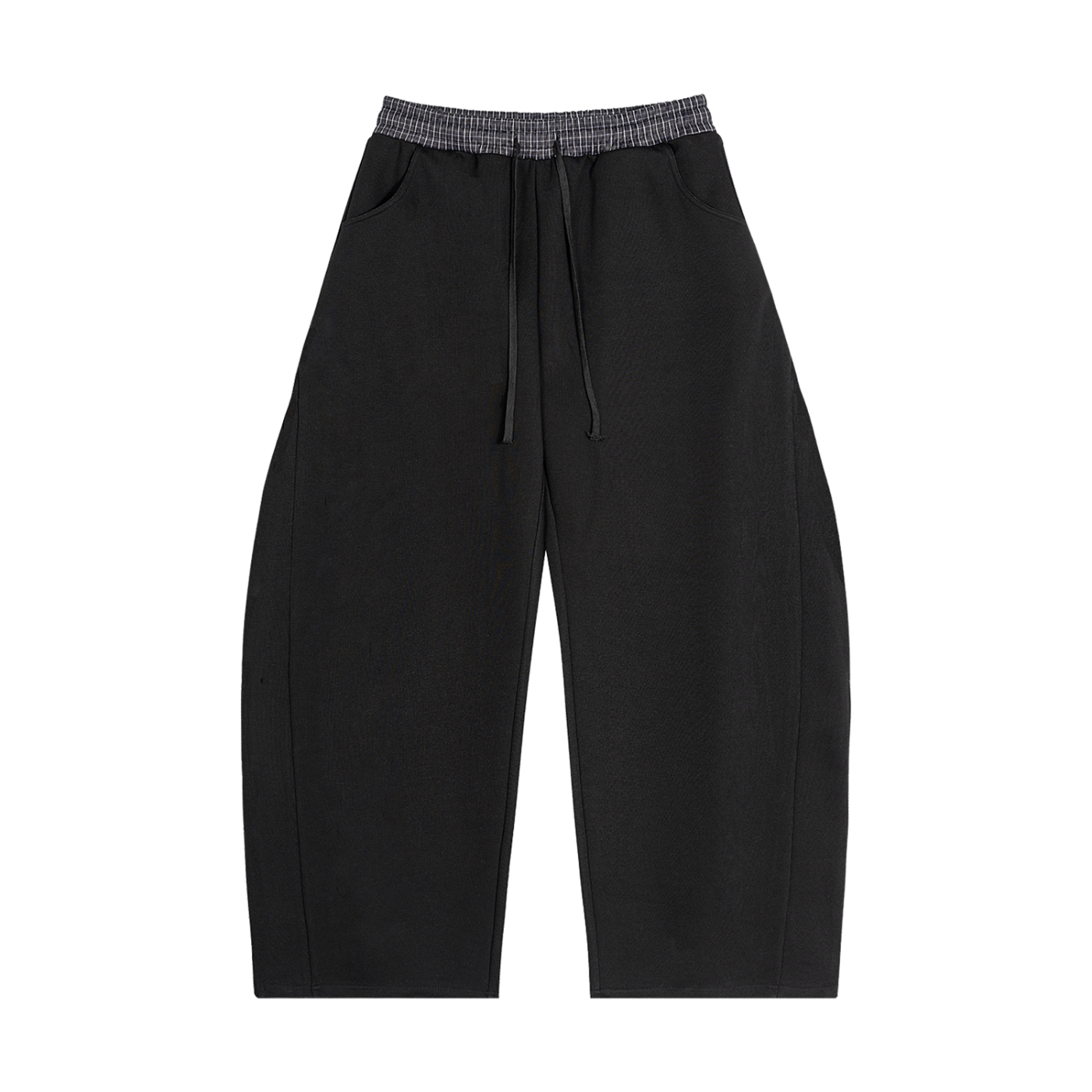 Saint Luciel Plaid Waistband Barrel Sweatpants