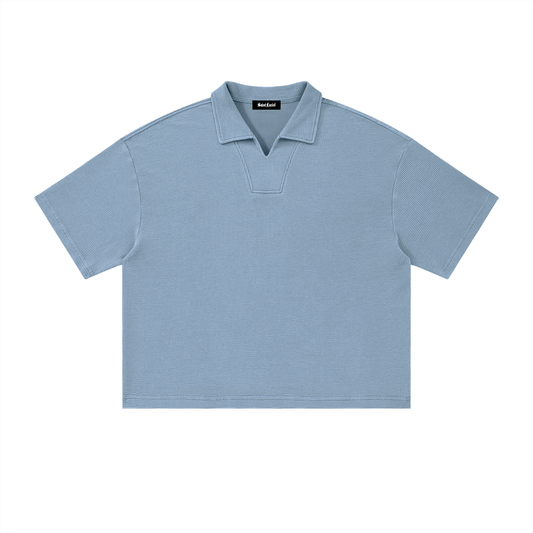 Saint Luciel Waffle Boxy Polo Shirt
