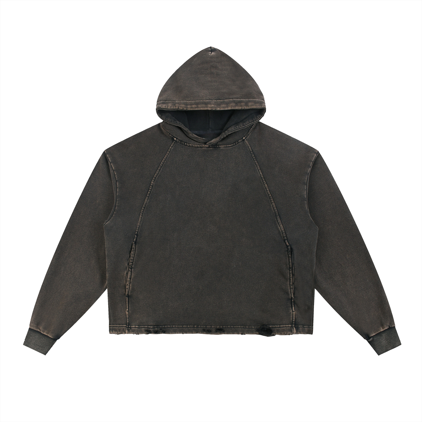 Saint Luciel Vintage Washed Frayed-Hem Hoodie