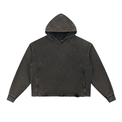 Saint Luciel Vintage Washed Frayed-Hem Hoodie
