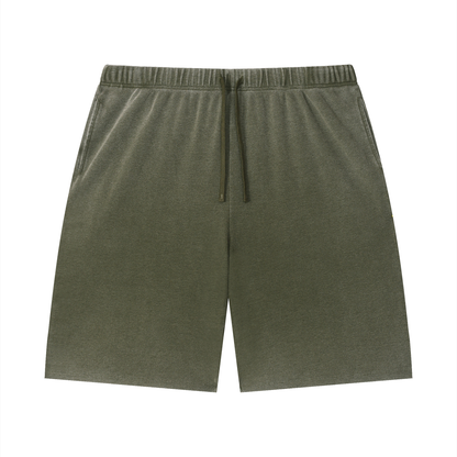 Saint Luciel Vintage Wash Sunfade Waffle Raw Hem Shorts