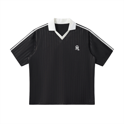 Saint Luciel Contrast Collar Striped Soccer Jersey