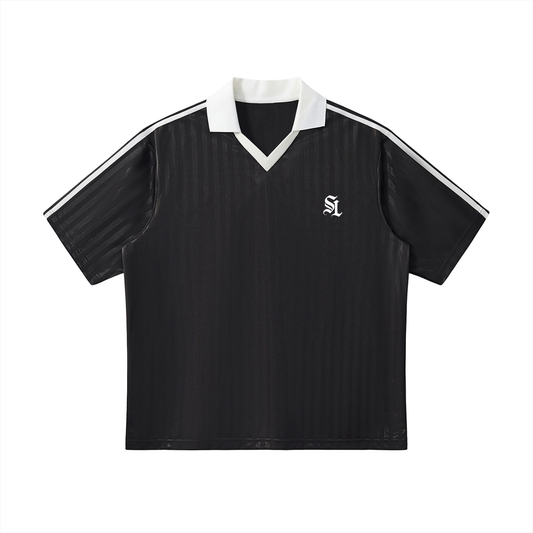 Saint Luciel Contrast Collar Striped Soccer Jersey