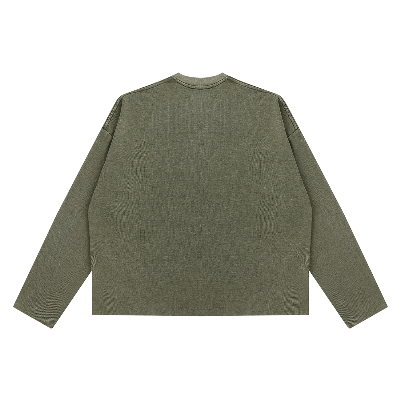 Saint Luciel Vintage Wash Boxy  Waffle Raw Edge Shirt
