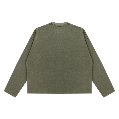Saint Luciel Vintage Wash Boxy  Waffle Raw Edge Shirt