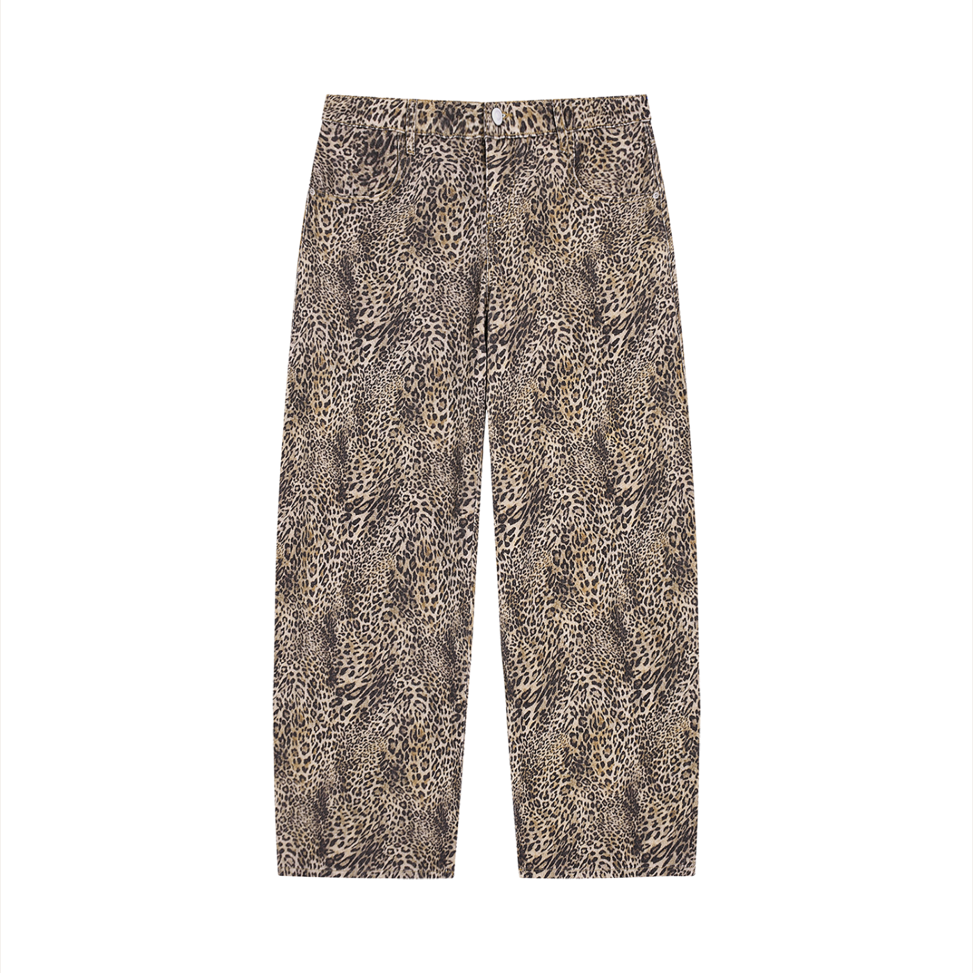 Saint Luciel Vintage Wash Leopard Wide Leg Jeans