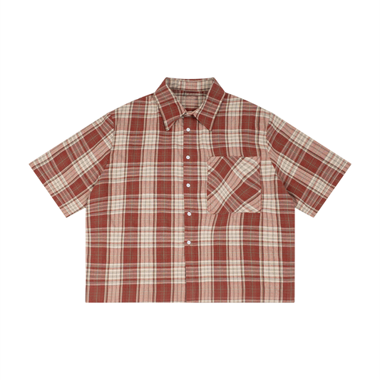 Saint Luciel Plaid Boxy Short Sleeve Shirt