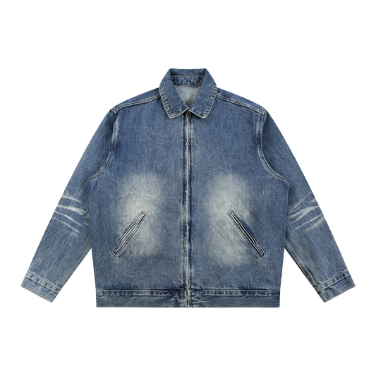 Saint Luciel Vintage Wash Zip Up Denim Jacket