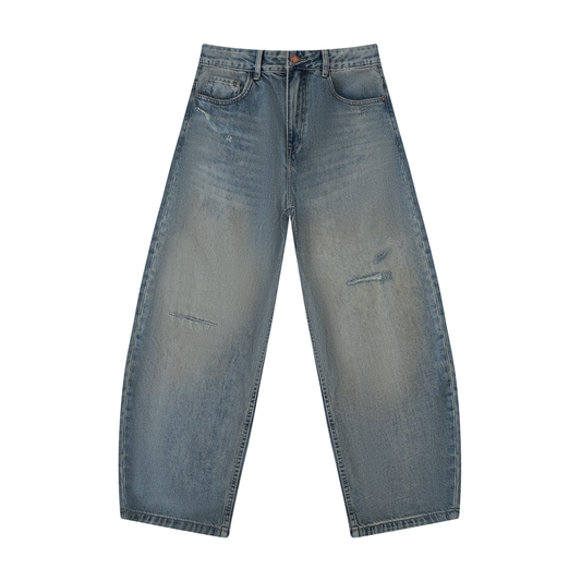 Saint Luciel Men's Distressed Barrel Leg Jeans