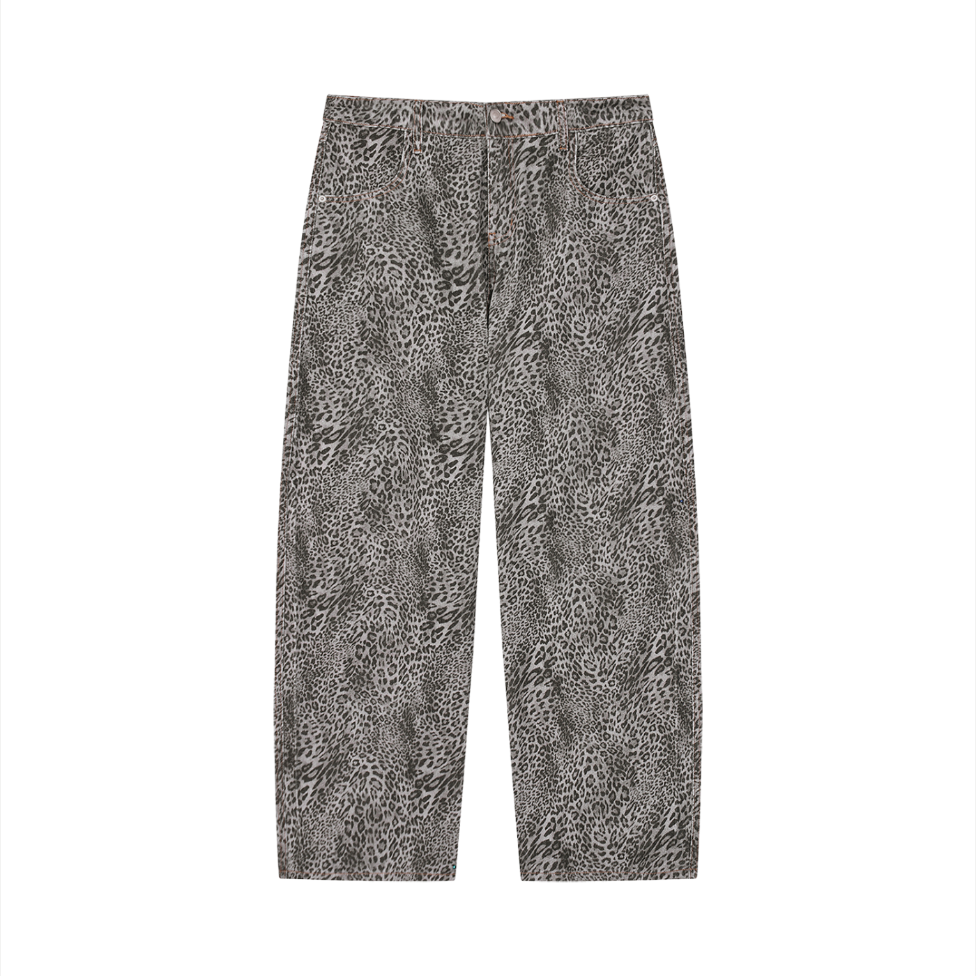 Saint Luciel Vintage Wash Leopard Wide Leg Jeans