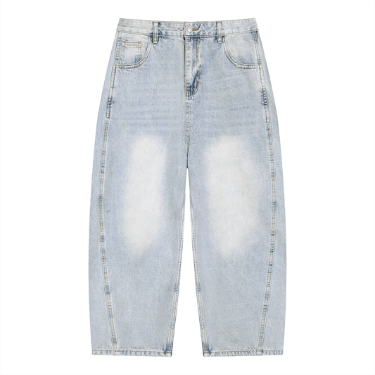 Saint Luciel Men's Vintage Wash Sunfade Barrel Leg Jeans