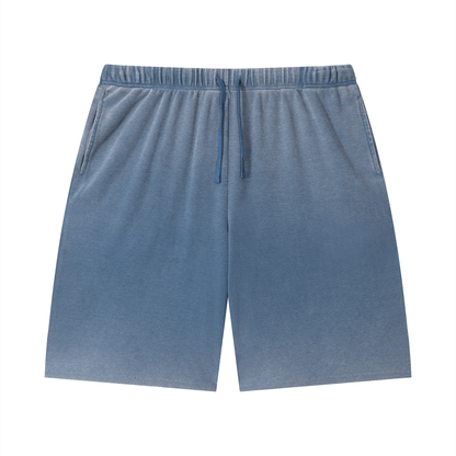 Saint Luciel Vintage Wash Sunfade Waffle Raw Hem Shorts