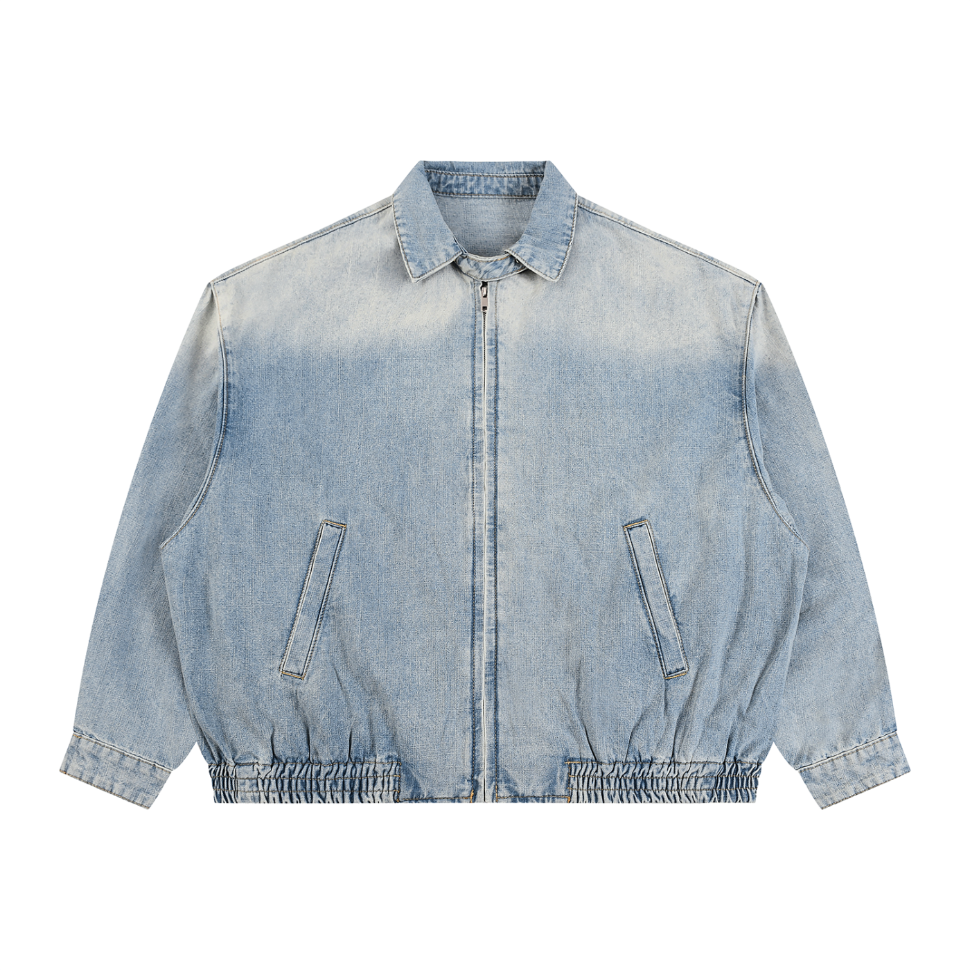 Saint Luciel Vintage Wash Full-Zip Denim Jacket