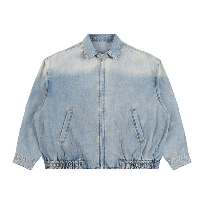 Saint Luciel Vintage Wash Full-Zip Denim Jacket