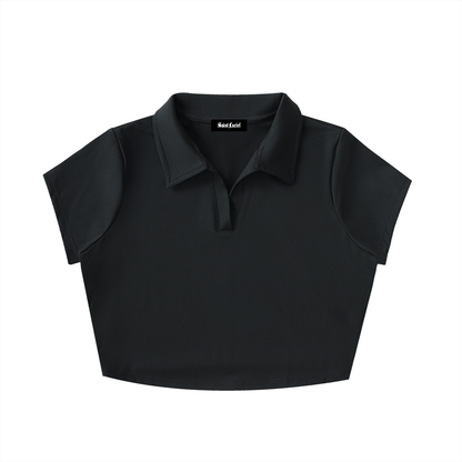 Saint Luciel V-Neck Lapel Crop Top