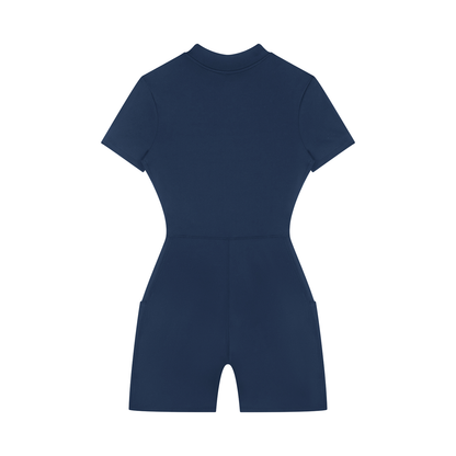 Saint Luciel Women's Quarter-Zip Short Sleeve Romper