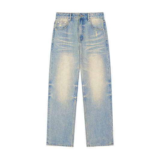 Saint Luciel Sun Fade Raw Hem Denim Jeans