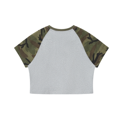 Saint Luciel Women’s Camo Raglan Crop T-Shirt