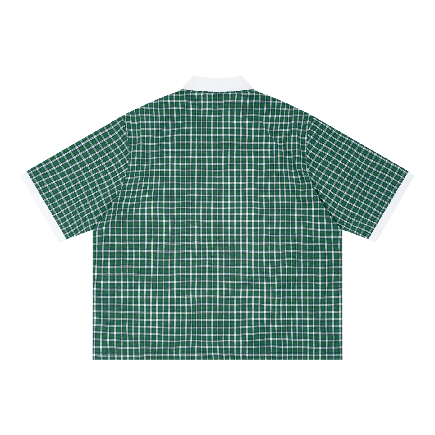 Saint Luciel Boxy Plaid Color Block Polo Shirt