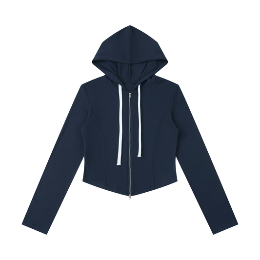 Saint Luciel Slim Cropped Full Zip Hoodie