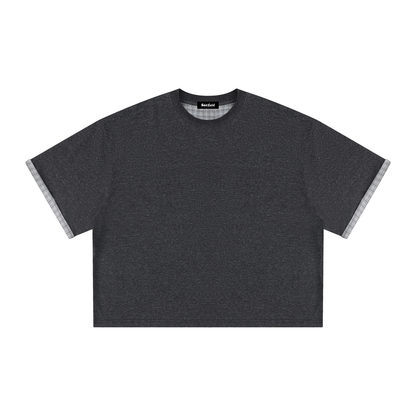 Saint Luciel Boxy Plaid-Lined Double-Face T-Shirt