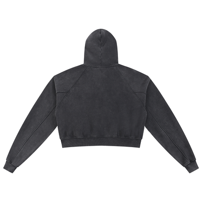 Saint Luciel Snow Washed Cropped Hoodie