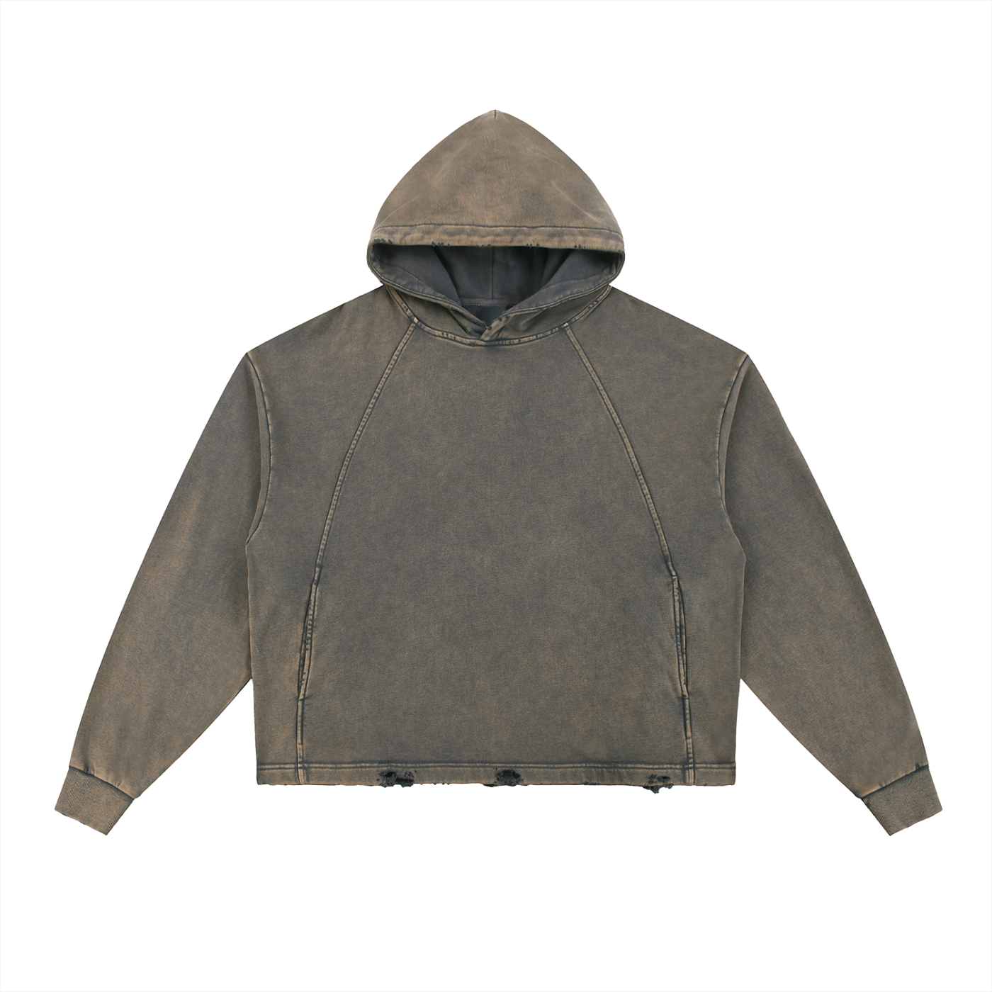 Saint Luciel Vintage Washed Frayed-Hem Hoodie