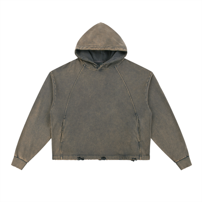Saint Luciel Vintage Washed Frayed-Hem Hoodie
