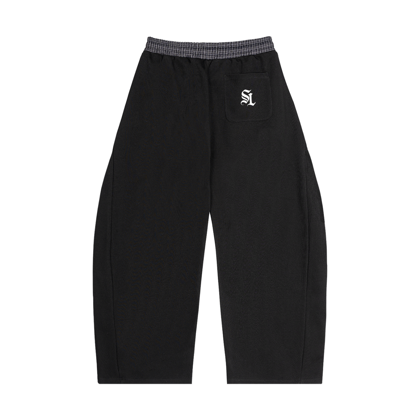Saint Luciel Plaid Waistband Barrel Sweatpants