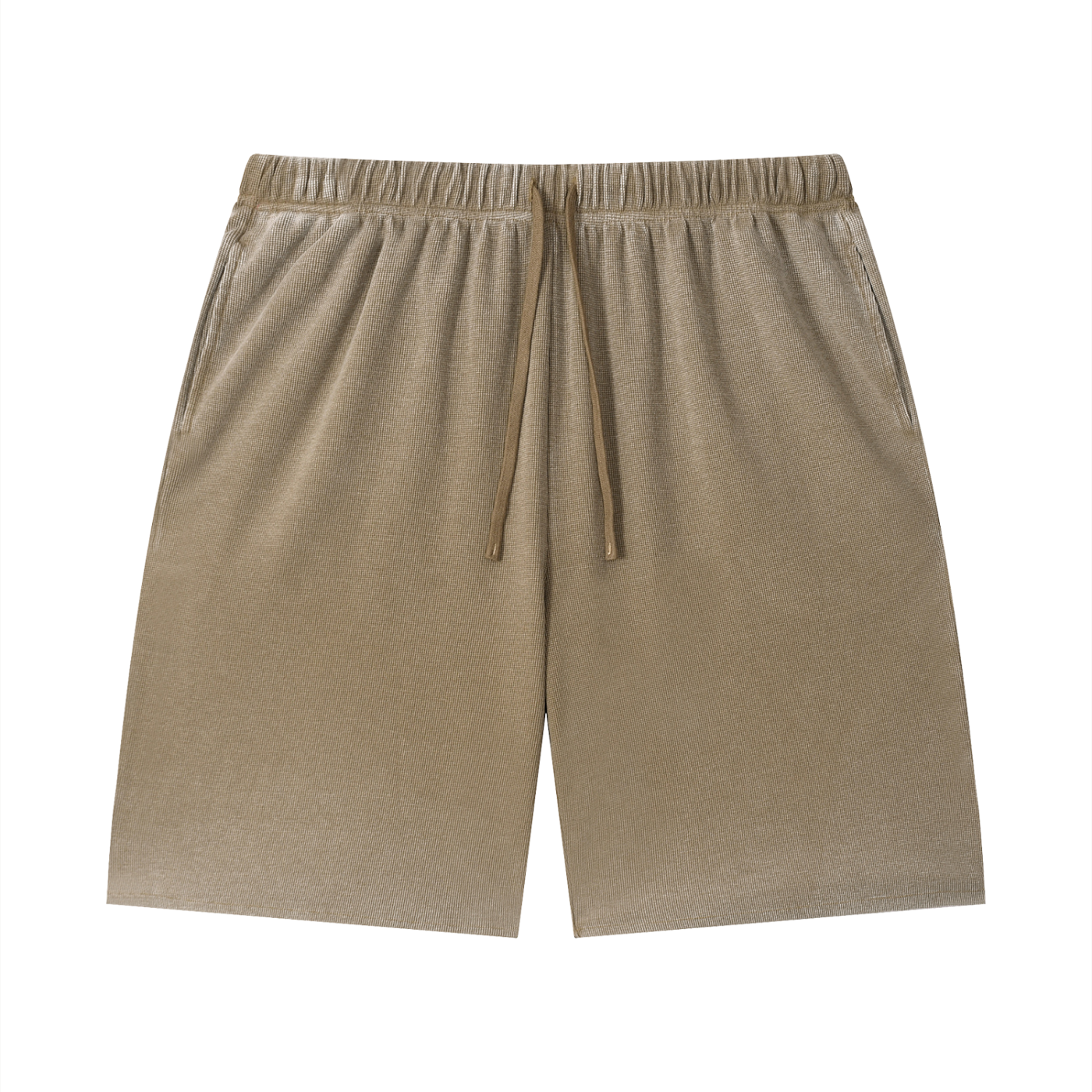 Saint Luciel Vintage Wash Sunfade Waffle Raw Hem Shorts