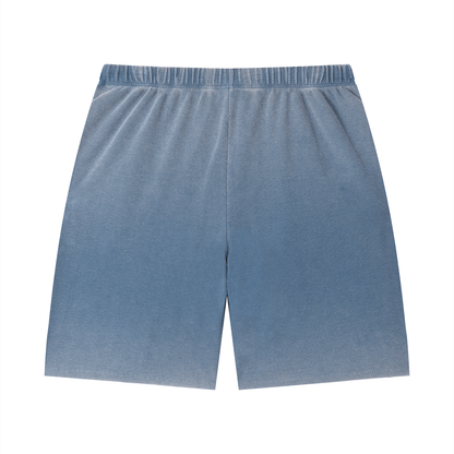 Saint Luciel Vintage Wash Sunfade Waffle Raw Hem Shorts