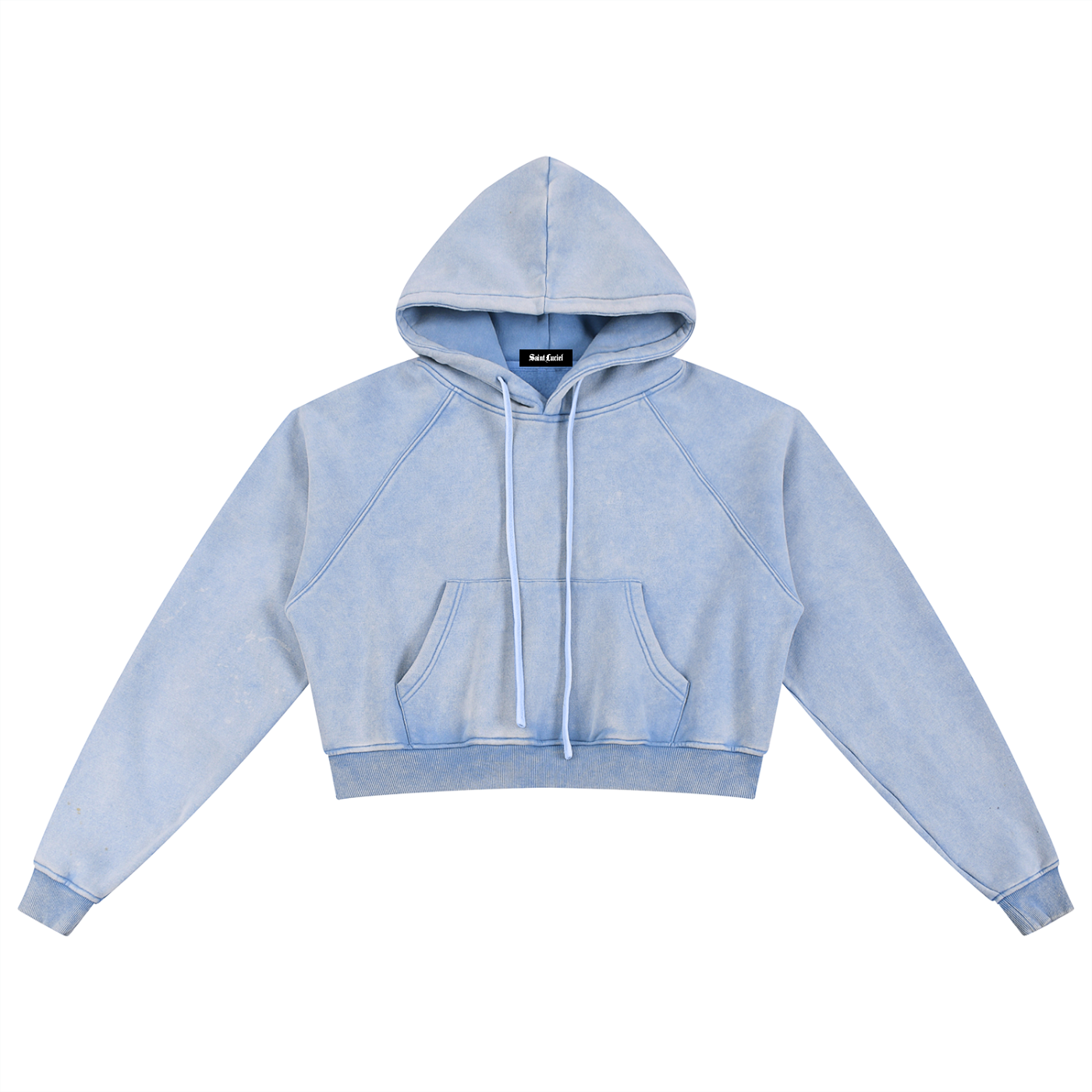 Saint Luciel Snow Washed Cropped Hoodie