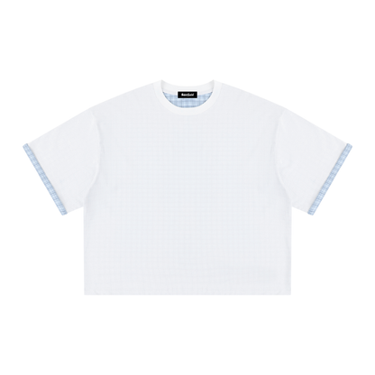 Saint Luciel Boxy Plaid-Lined Double-Face T-Shirt