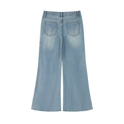 Saint Luciel Women's Vintage Wash Flared Leg Jeans