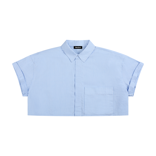Saint Luciel Women’s Striped Boxy Cropped Shirt