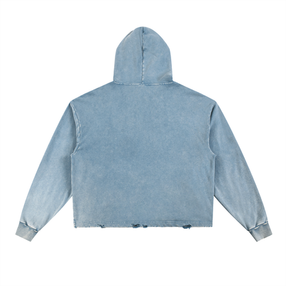 Saint Luciel Vintage Washed Frayed-Hem Hoodie