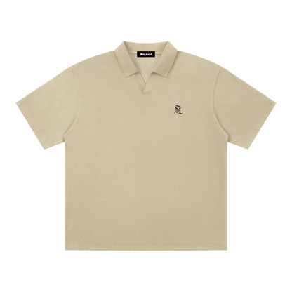 Saint Luciel Men's Drop Shoulder Polo Shirt (Khaki/Brown)