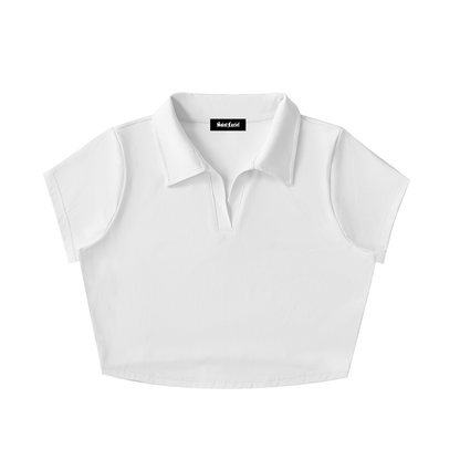 Saint Luciel V-Neck Lapel Crop Top