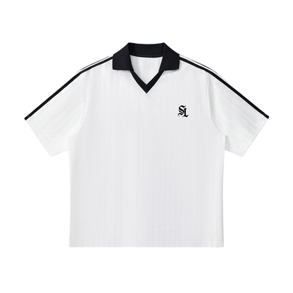 Saint Luciel Contrast Collar Striped Soccer Jersey