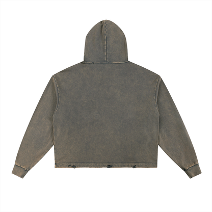 Saint Luciel Vintage Washed Frayed-Hem Hoodie