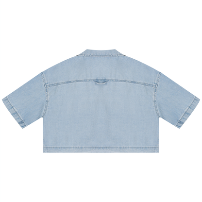 Saint Luciel Women's Vintage Wash Boxy Cropped Shirt