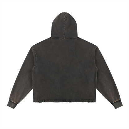 Saint Luciel Vintage Washed Frayed-Hem Hoodie